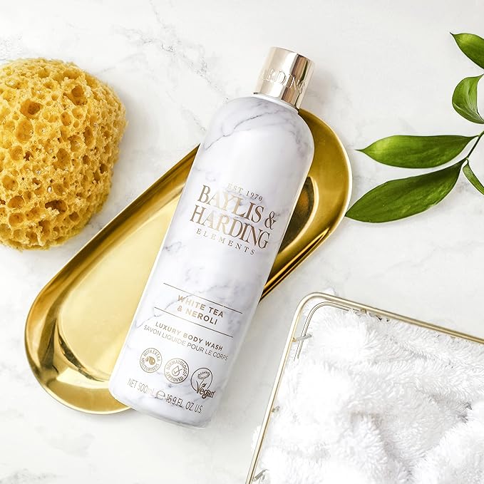 Baylis &amp Harding Liquid Body Wash Soap Elements White Tea &amp Neroli 16.9oz/500ml (4-Pack)