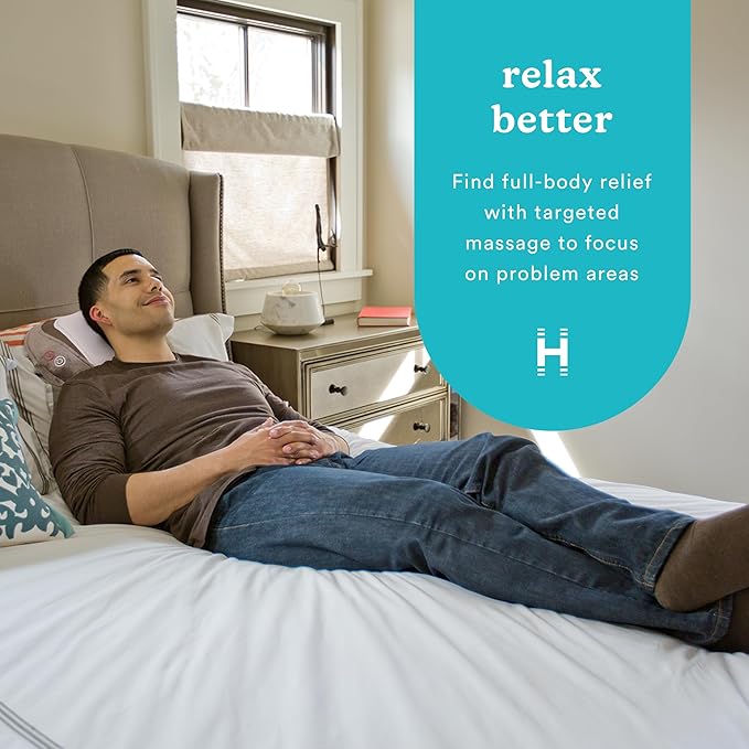 Homedics 3D Full Body Shiatsu &amp Vibration Massage and Heat Pillow for NeckUpper Back and Lumbar(Pack of 3)