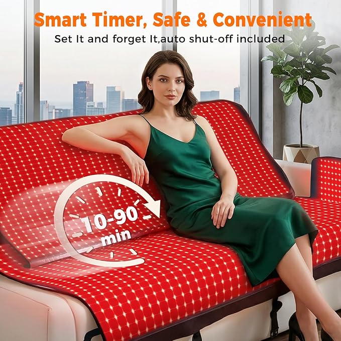 Full Body Red Light Therapy Mat Large Size Red Light Therapy for Body 660 &amp 850nm Dual Wavelength Red Light Blanket Birthday Christmas Gifts for Women Men Mom Dad Father Lover Black