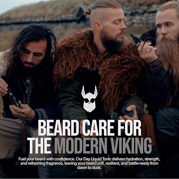 The Beard Struggle - Day Liquid Tonic Beard Oil - Silver Collection (Viking Storm) - Beard Oil for Men - Moisturize Softens Hair Reduces Itch - Day Time Beard Growth Oil (1 Fl oz)