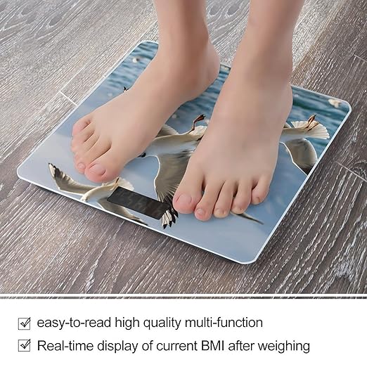 Seagulls in Flight Scale for Body Weight Digital Bathroom Scale Accurate Smart Weight Scales with Large Display Weighing Machine High Precision Scales