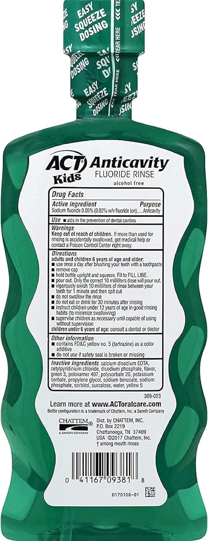 ACT Kids Anticavity Fluoride Rinse Wild Watermelon 16.9 Ounce (Pack of 2)