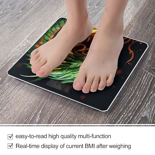 Chinese Dragon Scale for Body Weight Safe Rounded Corners Tempered Glass Digital Bathroom Scale LED Display 400lb Capacity Weight Scales with High Precision Sensors