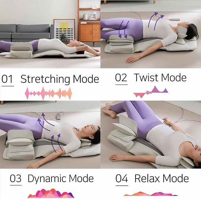 DR. WELL 2026 New Full Body Stretching Massage Mat 3D Lumbar - Neck Back Waist Hip Relaxation. 26 Powerful Air Cells 7 Massage Modes &amp 5 Intensities Levels. Foldable &amp Portable Mattress.