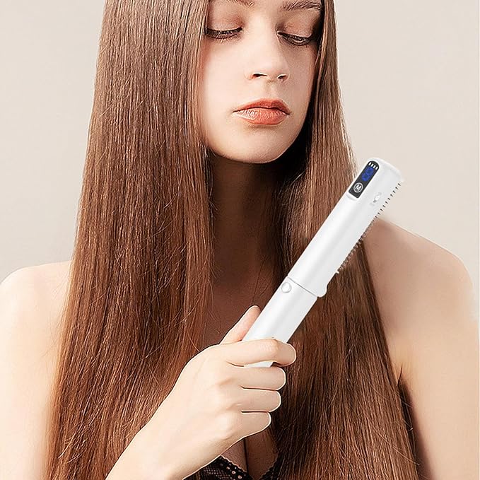 Hair Straightening BrushStyling Tools With Fast Heating And Anti Burn Protection - Negative Ionic Hair Straightener Brush | For Men And Women Home Outdoor