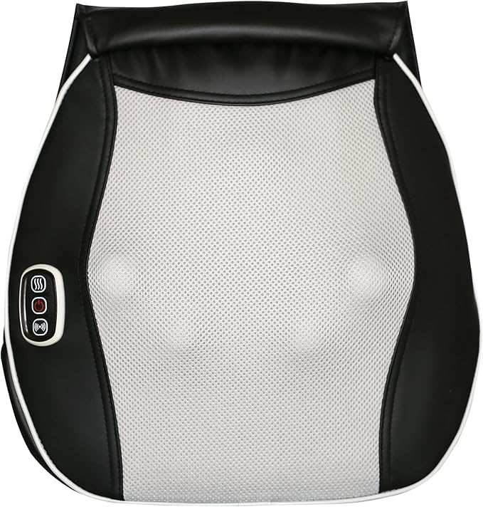 Shiatsu Massage Pad with Heat - Deep Kneading Back &amp Neck Massager Cushion for Pain Relief - Transform Any Chair into a Personal Massage Therapist