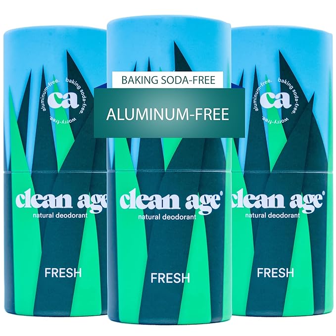 Aluminum Free Deodorant for Kids &amp Teens - 2 oz Stick (Pack of 3) - Fresh Teen Deodorant - Paraben Free - All Natural Ingredients