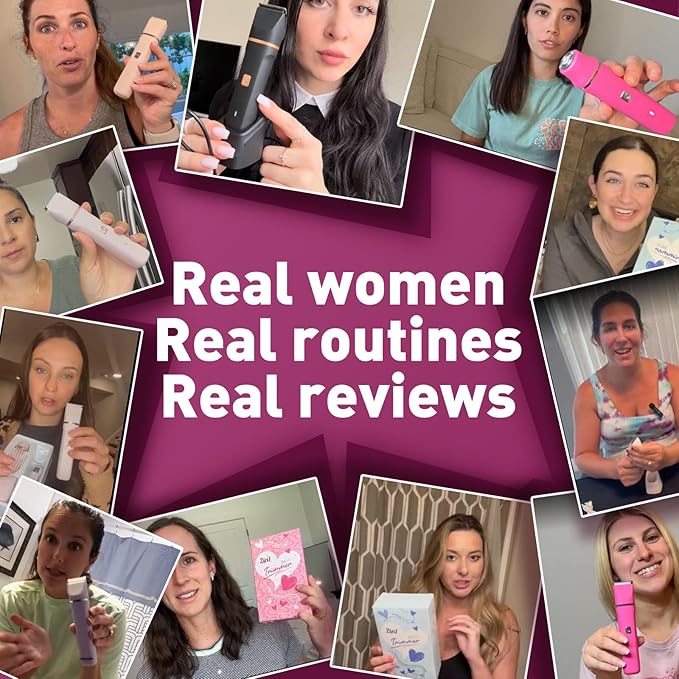 Electric Razors for Women - Wet/Dry Womens Electric Shaver for Legs Replaceable Body Hair Blade Heads&ampHair Remover for Face Head No Nick No Cut No Razor Burn Purple
