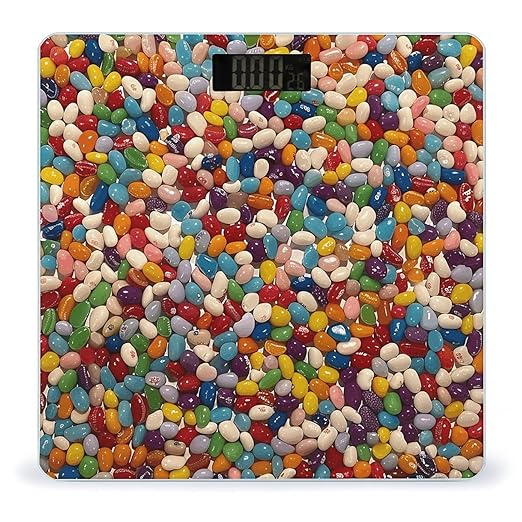 Assorted Jelly Beans Scale for Body Weight Sturdy Tempered Glass Weighing Scales with LCD Display Accurate Digital Bathroom Scale Convenient Body Fat Smart Scales Easy Read