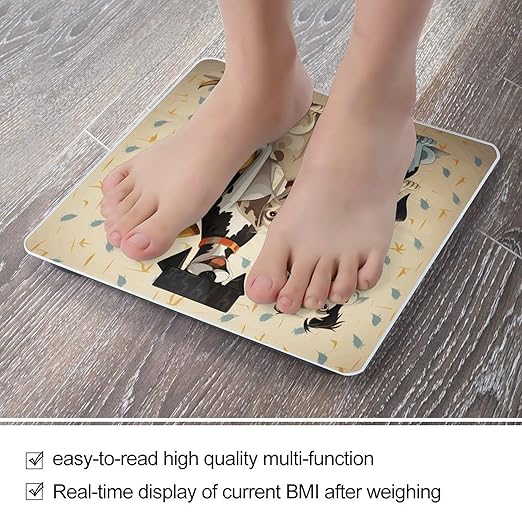 Hound Dogs Bathroom Scale Large LCD Backlight Display Digital Scale Rounded Corners Body Scales Automatic Power On/Off Bathroom Scales for Home Bedrooms