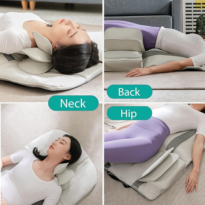 DR. WELL 2026 New Full Body Stretching Massage Mat 3D Lumbar - Neck Back Waist Hip Relaxation. 26 Powerful Air Cells 7 Massage Modes &amp 5 Intensities Levels. Foldable &amp Portable Mattress.