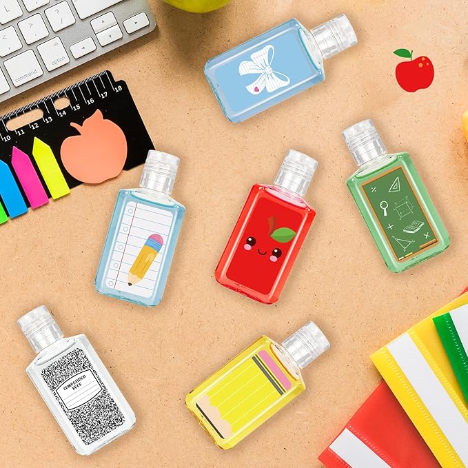 50 Pcs Teacher Appreciation Gifts Mini Hand Sanitizer Bulk Teacher Gifts Bulk 1fl Oz Hand Sanitizer Natural Plant Fragrance Travel Size Hand Soap Gift for Classroom Teachers Student Back to School