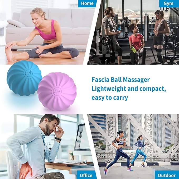 2.5 Mini Massage Ball 10 Speeds Vibrating Massage Roller Ball for Palm Hand Foot Leg Neck Back Trigger Point Muscle Therapy Ball for Myofascial Release Plantar Fasciitis Relief (Blue)