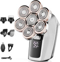 7D Electric Bald Shaver - 5-in-1 Dry/Wet Men's Head Shaver with Led Display &amp IPX7 Waterproof Detachable Rechargeable Razor