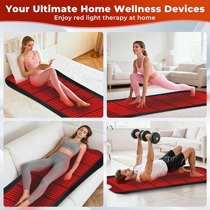 Red Light Therapy Mat for Body 76.8x 39.4 Red Light Therapy Pad with Controller 1260pcs 2 in 1 LEDs (660nm &amp 850nm) Adjustable Timer &amp Intensity