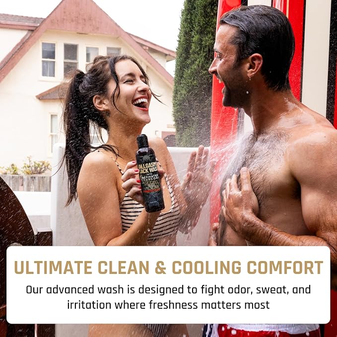 Derm Dude BallGasmic Ball Wash Variety Bundle for Men – Strawberry Fresh (2 Pack) + Coconut Rush (1 Pack) | Anti-Chafing Charcoal Body Wash for Groin Care Odor Control &amp Daily Hygiene – 3 x 8oz