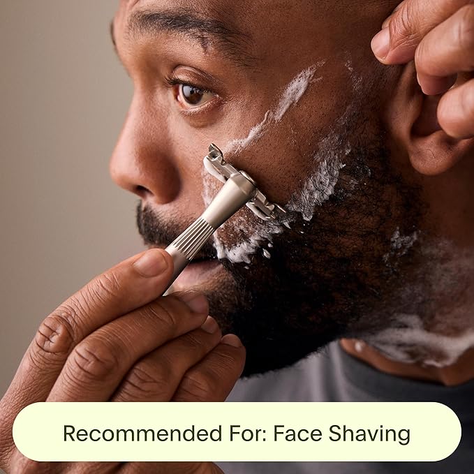 Leaf Thorn Razor by Leaf Shave All-Metal Single Blade Razor for Men and Women Fixed Head with Magnetic Load Assist Includes 5 Stainless Steel Blades - Face Shaving and Coarser Hair - Chrome
