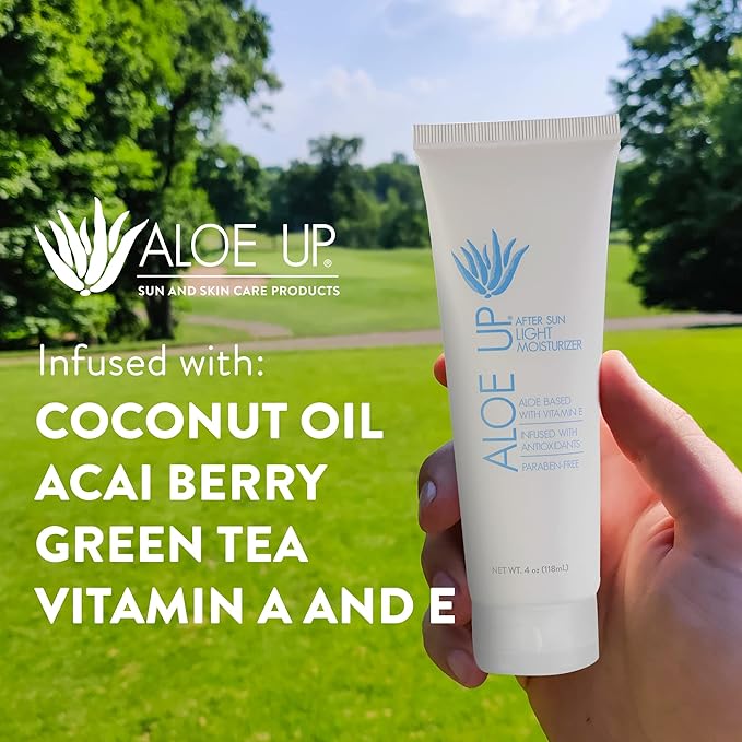 Aloe Up White Collection Sunscreen Spray SPF 50 White Collection Sunscreen Lotion SPF 30 After Sun Light Moisturizer and SPF 25 For the Face Daily Moisturizer Sunscreen - Suncare Bundle - 4 Items