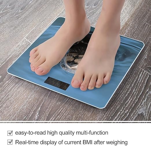 Sea Otter Weight ScaleClear LED Display Bathroom Digital Weighing ScaleTempered Glass Digital Bathroom Scale for Body Weight Capacity Up to 400 Lbs