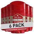 Old Spice Antiperspirant Deodorant for Men 24/7 Sweat &amp Odor Protection 24/7 Lasting Freshness Invisible Solid Steel Titan with Aged Oak Scent 2.6 oz (Pack of 6)