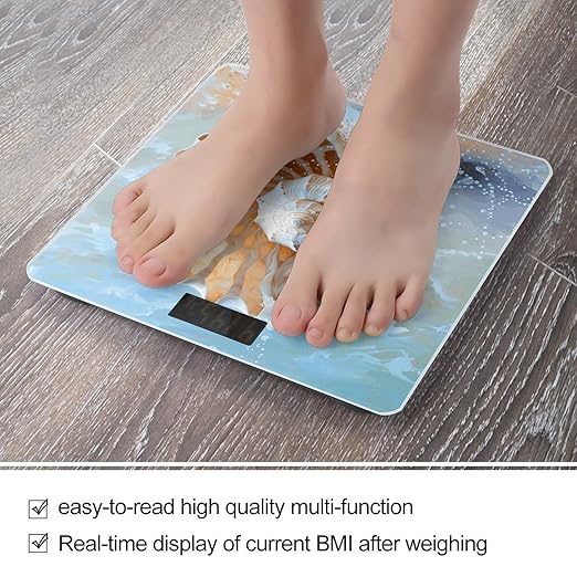 Ocean Seashell Scale for Body Weight Smart Scales Digital Bathroom Scale High Precision Weighing Scales with Large Display Weighing Machine for People