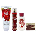 Bath &amp Body Works Winter Candy Apple - Moisturizing Body Wash Fine Fragrance Mist and Mosturizing Body Lotion - with a Cherry On Top Bar Soap