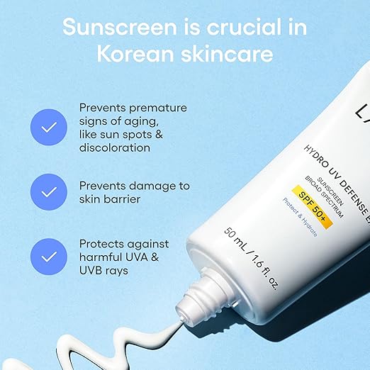 LANEIGE Hydro UV Defense Sunscreen SPF 50+ Hypoallergenic &amp Dermatologist-Tested Korean Broad Spectrum Sun Protection with No White Cast