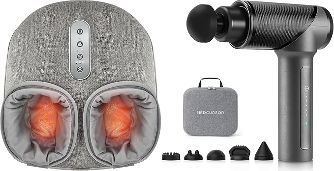 Medcursor Foot Massager Machine with Heat and Massage Gun