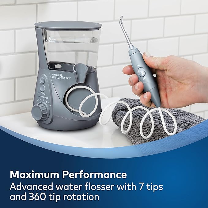 Waterpik Aquarius Water Flosser with Implant Denture Replacement Tips - Electric Dental Hygiene for Teeth and Gums