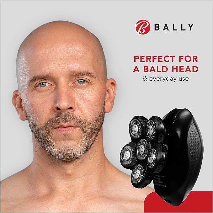 Bally 6 Head Floating Shaver Total Grooming with 6-in-1 Multi-Functional Electric Floating Shaver 6 Heads LED Display Lithium Rechargeable 50 Min Usage