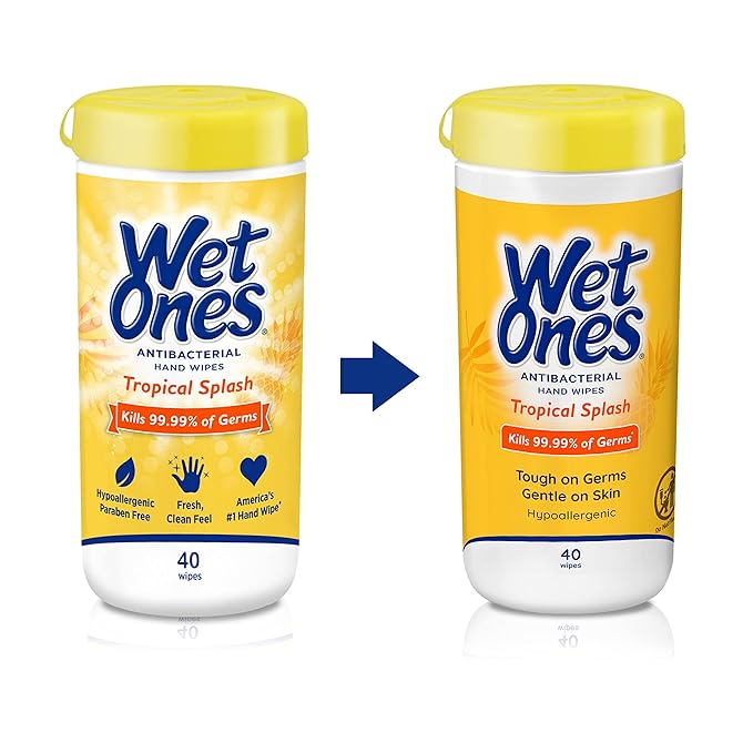 Wet Ones Antibacterial Hand Wipes Tropical Splash Wipes &amp Hand and Face Wipes Sensitive Skin Wipes | Unscented Wipes Hand and Face Wipes Sensitive Skin Wet Ones Sensitive Skin Wipes