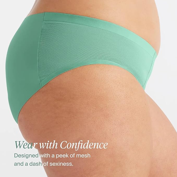 KNIX Women Leakproof Period Underwear No-Show Mesh Bikini – Light Flow Protection Absorbs 1–3 Regular Tampons