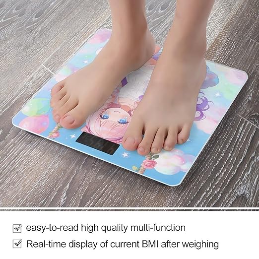 Girlish Heart Smart Scale for Body Weight Digital Bathroom Scale Toughened Glass Weight Scale with Large LCD Backlight Display High Precision Scales Weighing Machine