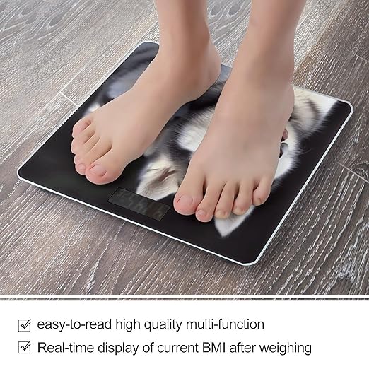 Husky Dog Weight Scale Large Bathroom Scales Digital Weight with Bright LED Display Non Slip Automatic Weighing Scale Fashion Weighing Machine for Body