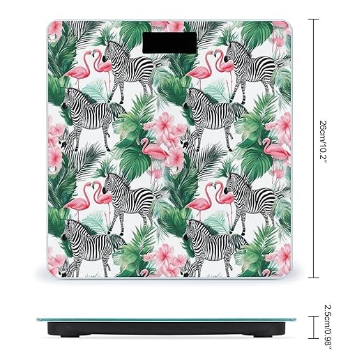 Women's Digital Bathroom Weighing Scale Automatic Switch Energy Saving Scale Smart Scale for Body Weight Green Palm Leaf Zebra Pink Flamingo Floral