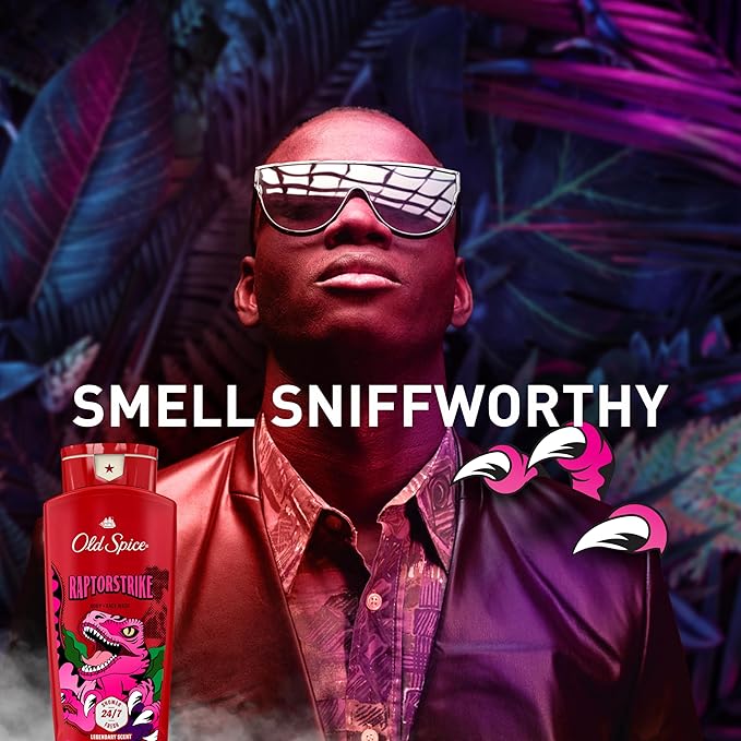 Old Spice Cleansing Body Wash for Men 3X Defense 24/7 Shower Fresh with Lasting Scent 2-in-1 Body &amp Face Wash Raptorstrike with Dark Berry Scent 24 oz (Pack of 4)