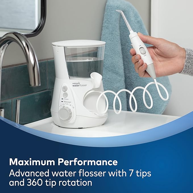Waterpik Cordless Pearl Water Flosser Rechargeable Portable Water Flosser for Teeth &amp Aquarius Water Flosser Professional for Teeth Gums Braces