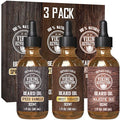 Viking Revolution Beard Oil for Men 3 Pack - Natural Mens Beard Oil Variety Set - Spiced Vanilla Sweet Tobacco Majestic Oud - Beard Conditioning and Moisturizing for a Healthy Beard (3 Pack 1oz)