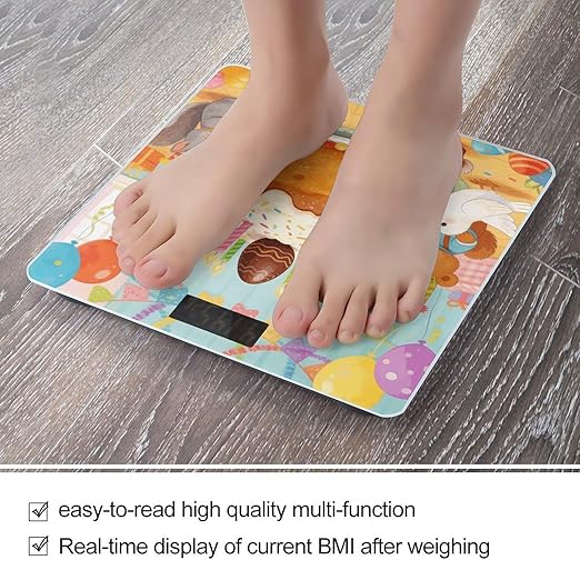 Easter Zest Smart Scale for Body Weight Digital Bathroom Scale Toughened Glass Weight Scale with Large LCD Backlight Display High Precision Scales Weighing Machine