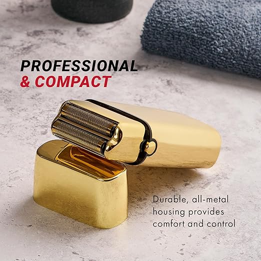 Bundle of BaBylissPRO Baberology Double Foil Shaver FXFS2G GOLDFX Professional Electric Shaver + BaBylissPRO Barberology Professional FXRF2G GOLDFX Replacement Double Foil Shaver Head with 2 Cutters