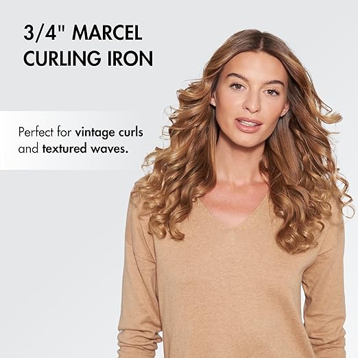 BaBylissPRO Curling Iron Porcelain Ceramic Marcel Hair Curler for Smooth &amp Stylish Waves