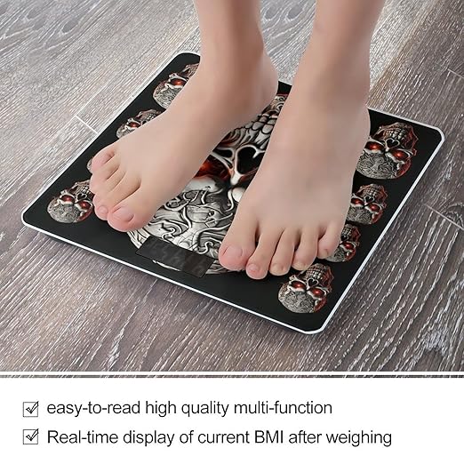 Evil Skull Smart Scale for Body Weight Accurate Bathroom Scale with LED Display Digital Weight Scales Weighing Machine High Precision Scales for Bath Home