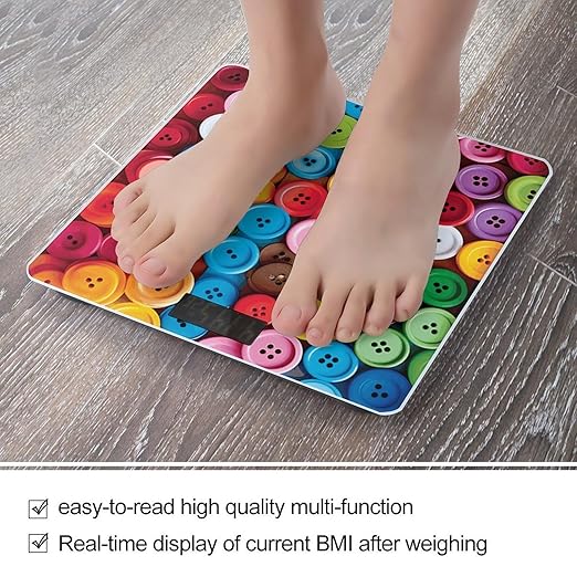 Colorful Buttons Smart Scale for Body Weight Accurate Bathroom Scale with LED Display Digital Weight Scales Weighing Machine High Precision Scales for Bath Home