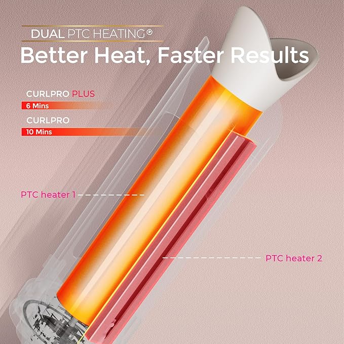 TYMO Long Barrel Automatic Curling Iron + Flat Iron Curling Iron for Quick Easy Curls and Straight Style for Long Short Hair