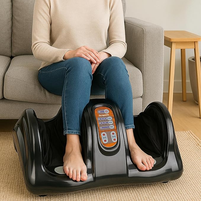 Carepeutic KH385L-B Deluxe Hand-touch Kneading Rolling Shiatsu Foot Massager for Tension and Fatigue Relief Black