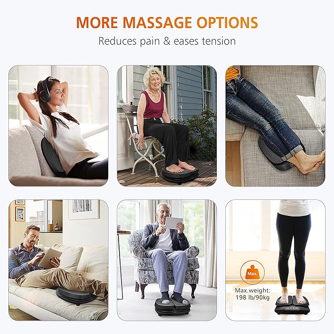 Snailax Foot Massager Machine with HeatRemote Control Adjustable Vibration Feet Massager Machine Increased Blood CirculationPlantar Fasciitis Stress (Black)