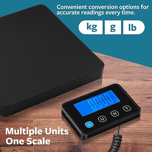 Smart Weigh Digital Postal Shipping Scale 220 lb Capacity 0.1 oz Readability Hold &amp Tare Function Includes Batteries &amp USB-C Large LCD Display