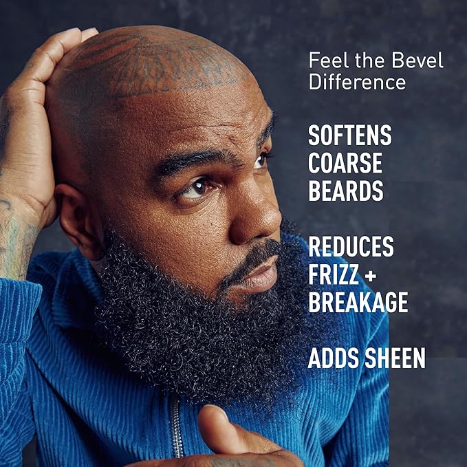 Bevel Mens Beard Grooming Kit - Includes Beard Conditioner Hair Nourishing Pomade and Beard Oil to Soften Hydrate and Strengthen Beard and Reduce Skin Irritation and Redness