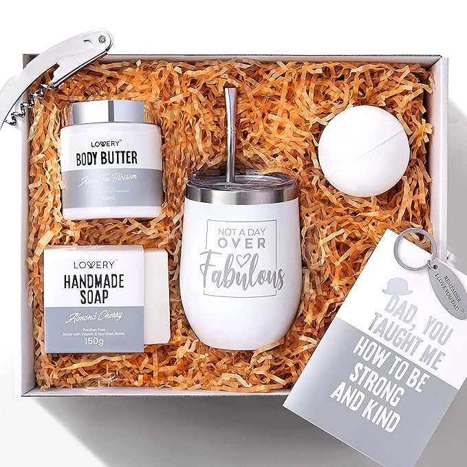 Gift for Dad Personalized Gifts for Men Birthday Funny Thank You Gifts for Him Men Husband Father Dad Boss Brother Boyfriend Uncle Unique Spa Gift Set with w/ Tumbler Self Care