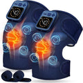 KingPavonini Cordless Knee Massager for Pain Relief Newly 4 Motors Vibration 5 Heat Levels 6 Massage Modes Knee Heating Pad for Knee Pain Heated Knee Massager Brace for Mom Dad (Blue 2.0)